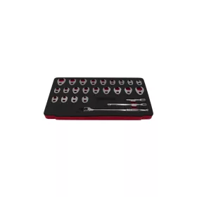   KROFtools  CROWFOOT (NYITOTT) CSILLAG-VILLÁSKULCS KÉSZLET, karmos, hollander hidraulika kulcs készlet, 25 részes (8369)