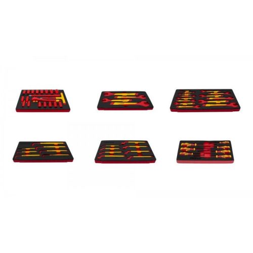 KROFtools VDE Villanyszerelő szigetelt szerszámtálca, 6 db-os (8497)