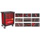 KROFtools SZERSZÁMkocsi , (SZEKRÉNY) 7 FIÓKOS 173 DARAB szerszám, piros  (8501VER)