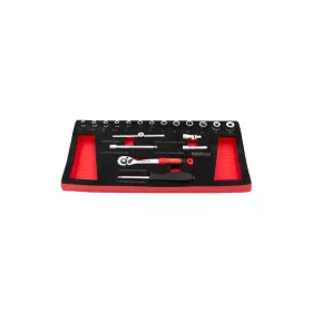   KROFtools Dugókulcs készlet, 1/4", 19 db-os, szivacsos szerszámtálca (K-8511)