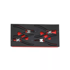   KROFtools Seegergyűrű fogó készlet, 4 db, szerszámtálca (K-8513)