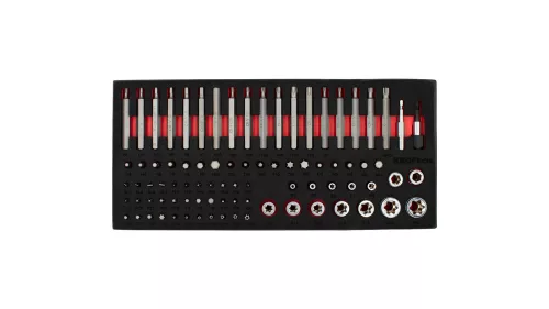 KROFtools Bit és torx kulcs készlet, 85 részes, szivacs szerszámtálcán (K-8516)