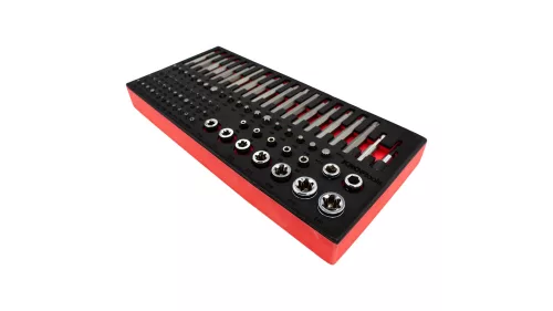 KROFtools Bit és torx kulcs készlet, 85 részes, szivacs szerszámtálcán (K-8516)