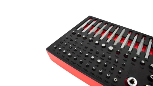 KROFtools Bit és torx kulcs készlet, 85 részes, szivacs szerszámtálcán (K-8516)