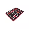 KROFtools Racsni-csillag-villáskulcs és 1/4" bitkészlet szerszám tálca, szivacs, 45 db szerszám (8569)
