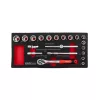 KROFtools Dugókulcs készlet 3/8” hajtással, 8–24 mm, racsnival, 20 részes (8573)