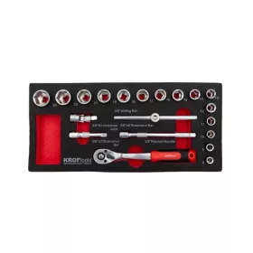   KROFtools Dugókulcs készlet 3/8” hajtással, 8–24 mm, racsnival, 20 részes (8573)