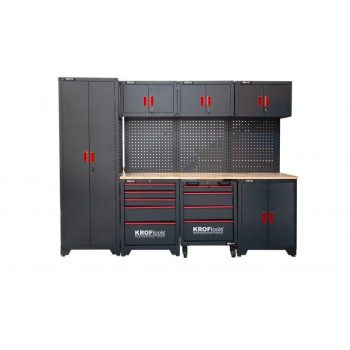   KROFtools Szerelő műhely ("bútor") szervíz szekrény KÉSZLET 8801+8802+8803+8804+8809+8807x3+8806x3,  11 részes (8881)