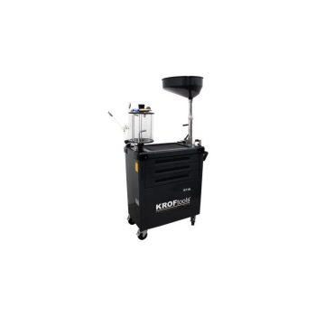   KROFtools Fáradtolaj-leszívó berendezés mérőedénnyel, 90 literes, 3 fiókos (szerszámok nélkül) (9716)