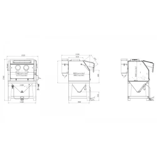 KROFtools 990L-es Homokfúvó szekrény (9771)
