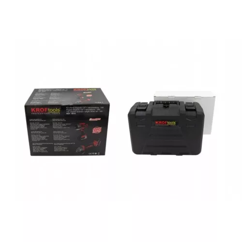 KROFtools  Akkumulátoros ÜTVECSAVAROZÓ 1/2"-OS 400 Nm + SARKCSISZOLÓ KÉSZLET - 18 V,  115 mm , készlet 4 Ah akkuval + töltővel(9910)
