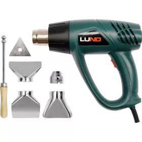   LUND Hőlégfúvó 2000 W, 350/550 °C, 300/500 l/perc, 4 fúvókával (79325)
