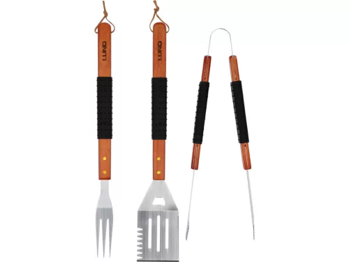 LUND Grill fogó készlet 3 részes, fa fogantyú (99845)