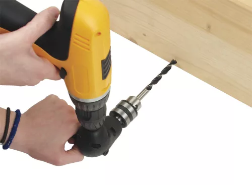Mannesmann Derékszögű fúróadapter 90°, 1,5–10 mm fogaskoszorús tokmánnyal (M12490)