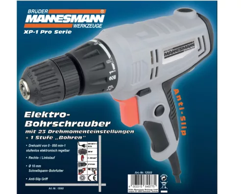Mannesmann Elektromos fúrócsavarozó 300 W, 10 mm gyorstokmánnyal (M12502)