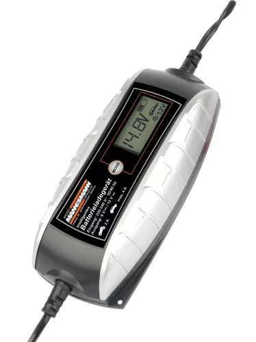 Mannesmann Akkumulátortöltő 6/12 V, 7 töltőprogrammal, LCD kijelzővel (M12715)