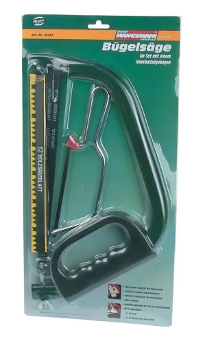 Mannesmann Fémfűrész és háztartási fűrészkeret készlet 300 mm, 3 lappal (M30132)