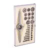 Mannesmann HSS menetmetsző és menetfúró készlet modellépítéshez, M1,0–M2,5 (M53240)
