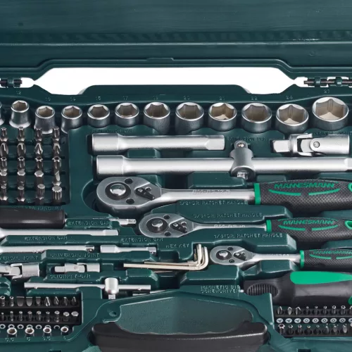 Mannesmann Mammutkoffer, dugókulcs készlet 215 részes, 1/4”–3/8”–1/2”, CrV acél (M98430)