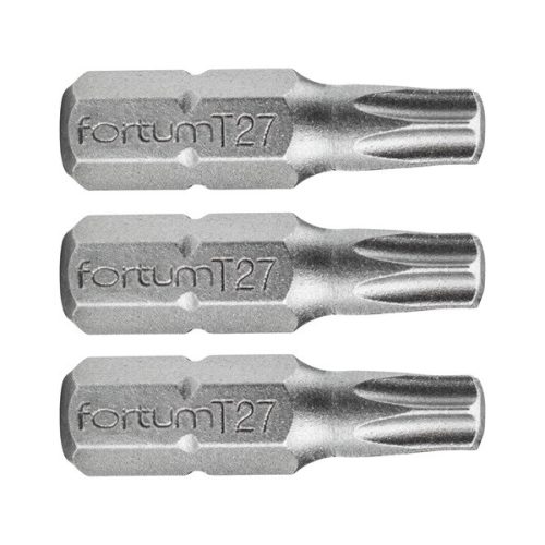 FORTUM behajtóhegy TORX, 3 db, S2 acél; T 10×25mm, bliszteren (4741410)