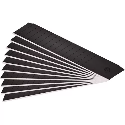 FORTUM pótpenge 10 db, fekete, tripla vágóéllel; 18×100×0,7mm, SK2 acél, HRC > 67,  tripla vágóéllel, lézeres élezés (4780003)