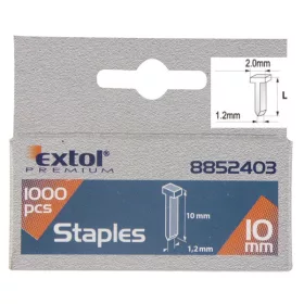   EXTOL PREMIUM szeg fejjel profi tűzőgéphez 1000db ; 10mm (2,0×1,2×0,52mm) (8852403)