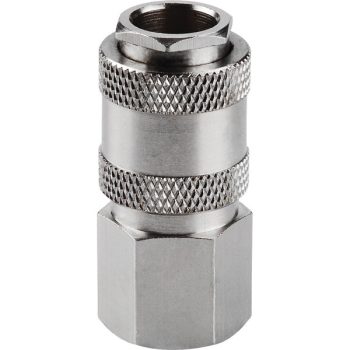   EXTOL PREMIUM gyorscsatlakozó-hüvely, belső menettel, 1/4", nikkelezett réz, bliszteren (8865114)