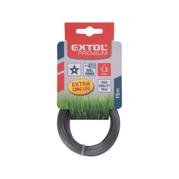   EXTOL PREMIUM damil szegélynyíró géphez 3,0 mm, csillag keresztmetszetű, fekete közép/dual power, 15m (8870925)