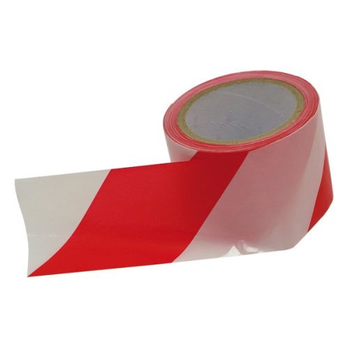 EXTOL CRAFT jelölő szalag, piros-fehér; 75mm×100m, polietilén (kordonszalag) (9565)