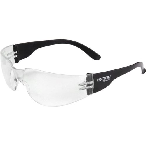 EXTOL CRAFT védőszemüveg, víztiszta, polikarbonát, CE, optikai osztály: 1, ütődés elleni védelmi osztály: F (97321)