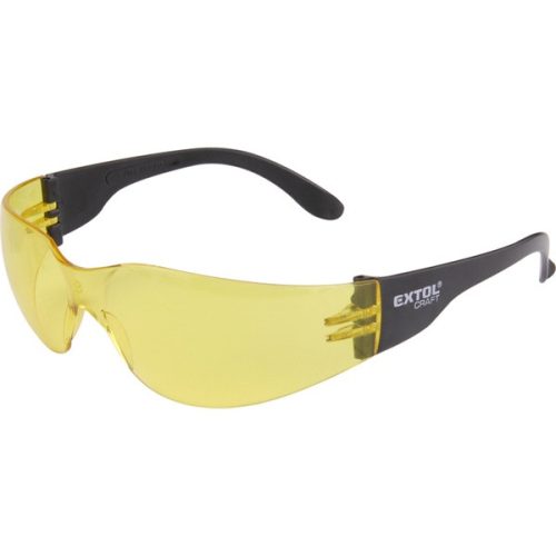 EXTOL CRAFT védőszemüveg, sárga, polikarbonát, CE, optikai osztály: 1, ütődés elleni védelmi osztály: F (97323)