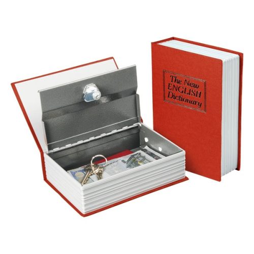 EXTOL CRAFT pénzkazetta, könyv típusú, 2db kulccsal, változó színekben, festett acél, műanyag/papír borítás ; 180×115×54mm (99016)