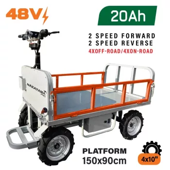   NAKAYAMA PRO ELEKTROMOS SZÁLLÍTÁSI JÁRMŰ, MAX. TERHELÉS 1000Kg, 800W, PÁLLÓMÉRETEK 150X90cm, VEZETŐHELYVEL (MB3150)