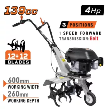   NAKAYAMA Benzinesmotoros kapálógép,  rotációs kapa (kultivátor) 4LE, 139cm3 (MB5005)