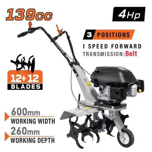 NAKAYAMA Benzinesmotoros kapálógép,  rotációs kapa (kultivátor) 4LE, 139cm3 (MB5005)