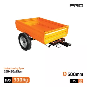   NAKAYAMA PRO Mezőgazdasági utánfutó 300 kg teherbírással, masszív 75 kg-os szerkezettel, 120 × 80 × 25 cm rakfelülettel (MB9305)