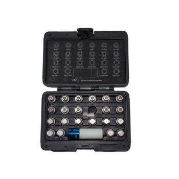   Ellient Tools kerékőr/anyacsavar leszedő készlet, VAG, XZN + lyukas RIBE típusú,  23 darabos (AT6051B)