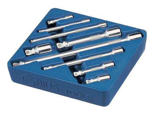 Genius Tools hosszabbító szár készlet (alámetszett), 1/4" 3/8" és 1/2", 9 darabos (BE-2349)