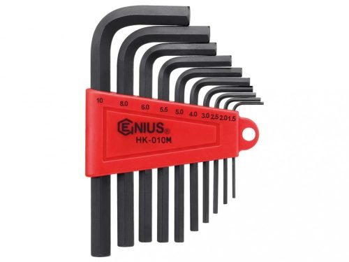 Genius Tools imbuszkulcs készlet, L-alakú, metrikus, 10 darabos (HK-010M)