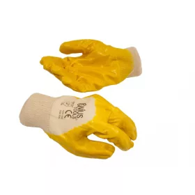   NMSafety Nitril mártott, pamut kesztyű (EN 3111), sárga, XXL-es (NBR1260-YD)