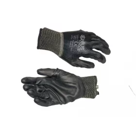   NMSafety PU tenyérmártott, poliészter kesztyű (EN 3121), fekete, XXL-es (PU1350PBLB)
