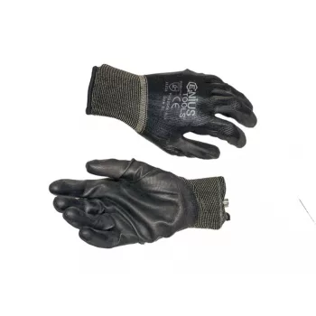   NMSafety PU tenyérmártott, poliészter kesztyű (EN 3121), fekete, XXL-es (PU1350PBLB)