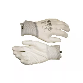   NMSafety PU tenyérmártott, poliészter kesztyű (EN 3121), fehér, L-es (PU1350PW/L)