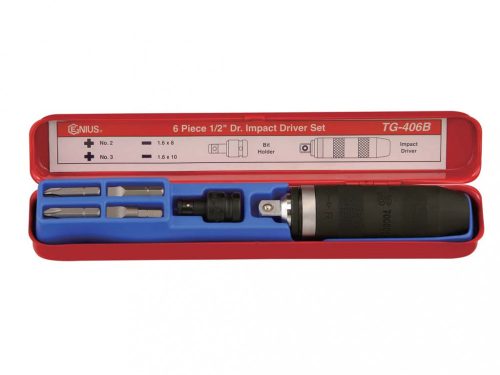 Genius Tools csavarlazító készlet (üthető), 1/2" lapos és csillagfejű, 6 darabos (TG-406B)
