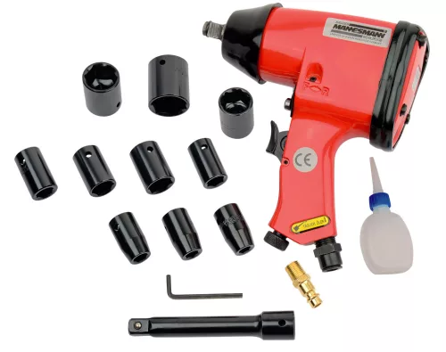 Mannesmann Pneumatikus ütvecsavarozó készlet 1/2”, 15 részes, CrV dugófejekkel (M 1503)