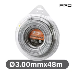   NAKAYAMA PRO  Damil fűkaszákhoz. (Nylon, alumínium huzal )  négyzetes  3,00mm x 48m (NC1013)