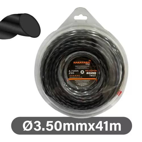 NAKAYAMA PRO Fűkasza damil, nylon-szén,  kerek sodort,  3,50 mm-41 méter (NC1040)