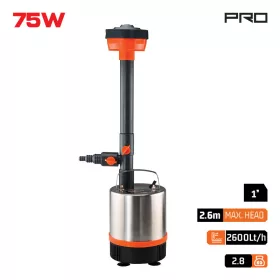   NAKAYAMA PRO Inox szökőkút szivattyú kerti tóhoz, 75 W, 2600 l/h (NP1150)