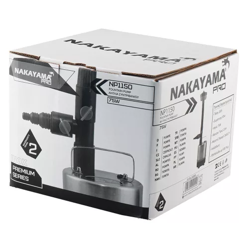 NAKAYAMA PRO Inox szökőkút szivattyú kerti tóhoz, 75 W, 2600 l/h (NP1150)