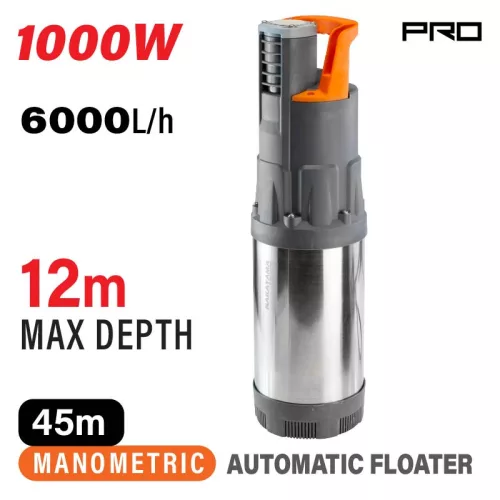 NAKAYAMA Búvárszivattyú 1000W, 45m, 6000L/óra (NP1180)